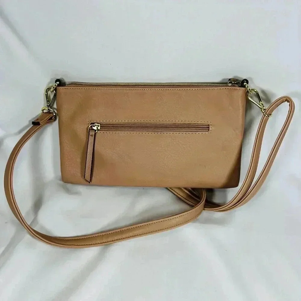 Nicole Crossbody Handbag Pink Floral Leather Shoulder Bag Purse
